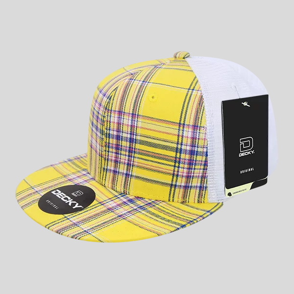 Decky 6015 - 6 Panel High Profile Structured Plaid Trucker