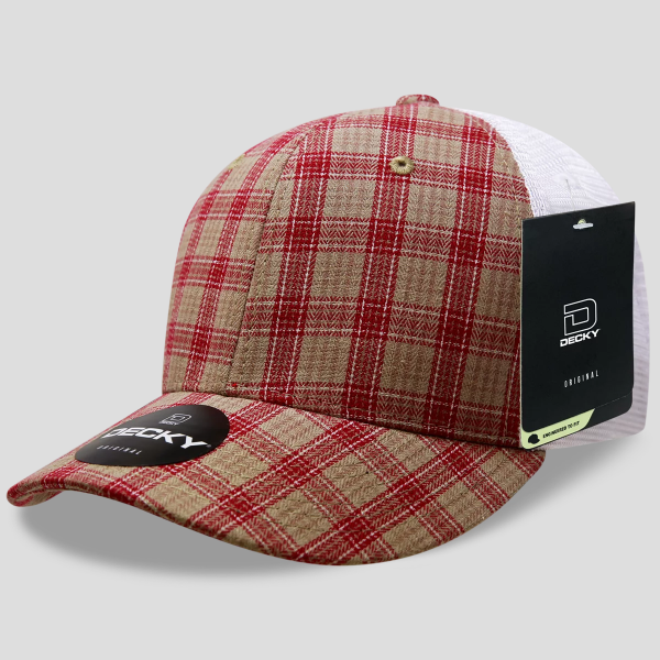 Decky 6017 - 6 Panel Mid Profile Structured Plaid Trucker