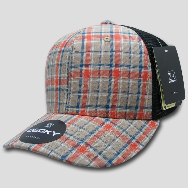 Decky 6018 - 6 Panel Mid Profile Structured Plaid Trucker