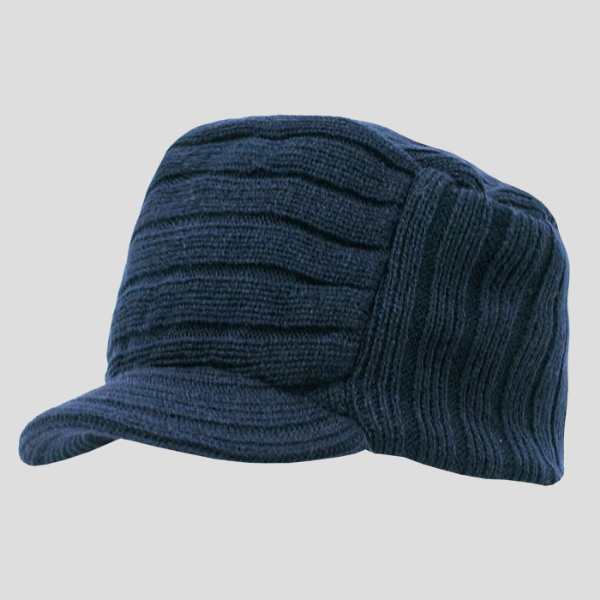 Decky 615 - Knitted Flat Top Cap (w/ Visor)