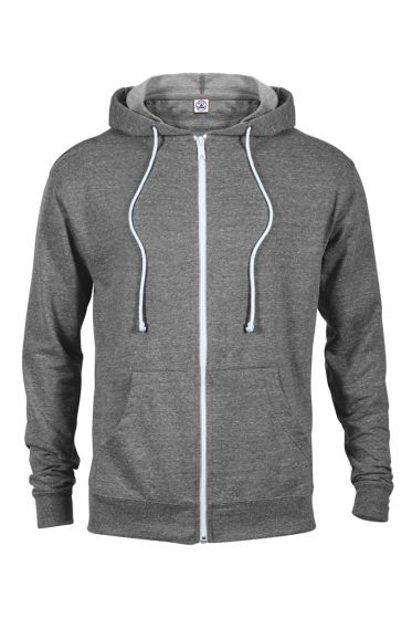 Delta Apparel 94300 - Adult Unisex Snow Heather French Terry Zip Hoodie