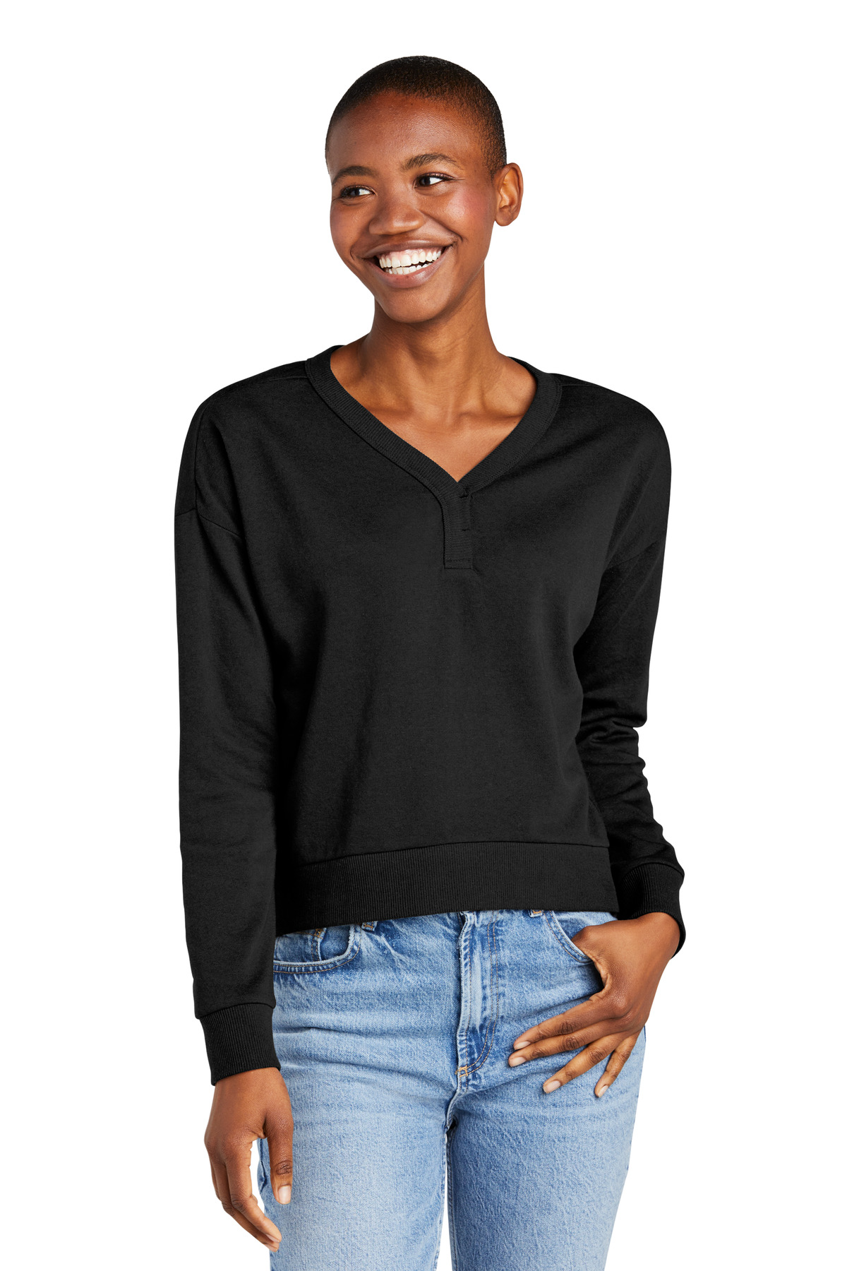 District® DT1312 - Women's Perfect Tri® Fleece V-Neck Sweatshirt