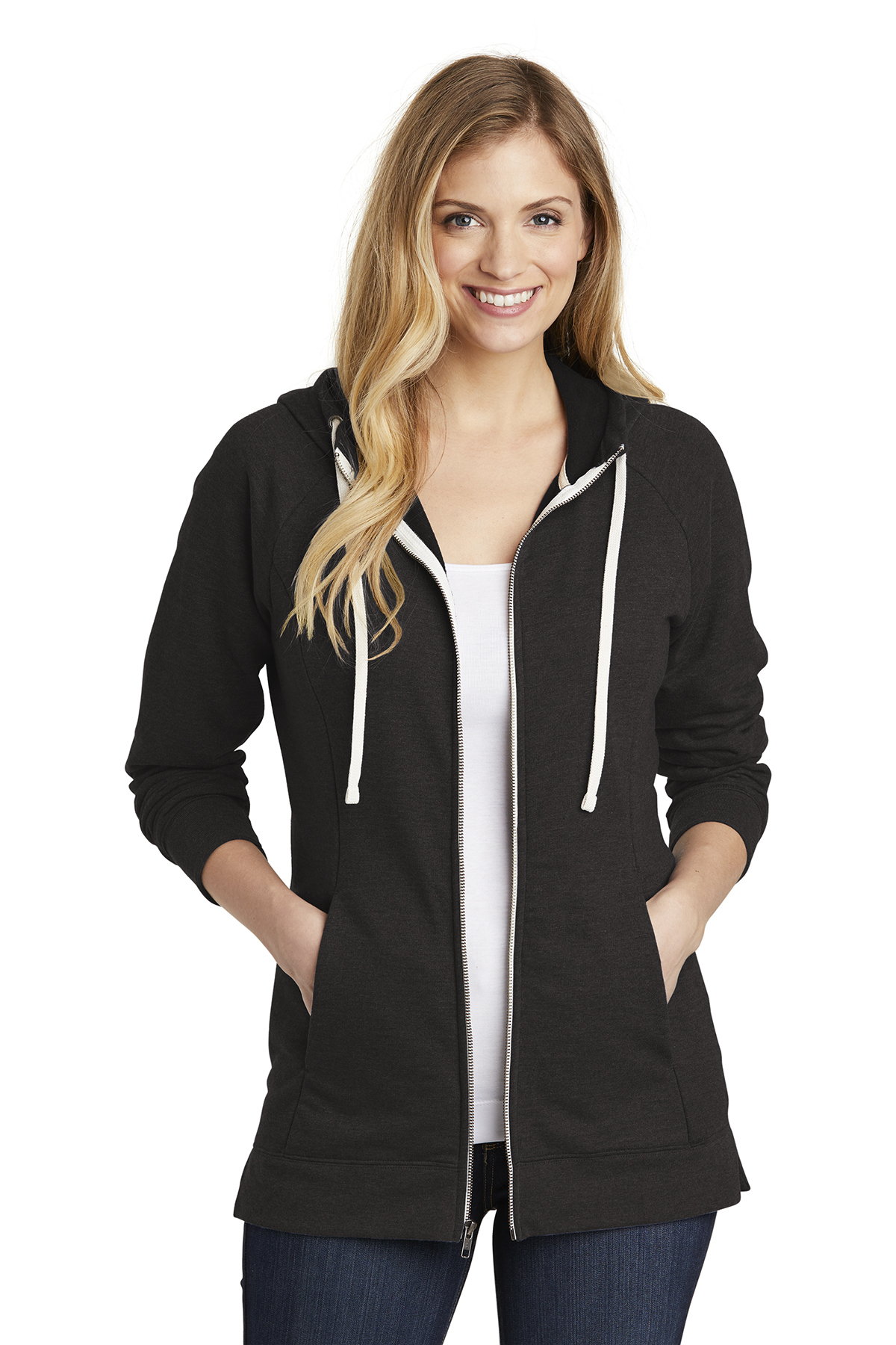District DT456 - Women's Perfect Tri French Terry Full-Zip Hoodie