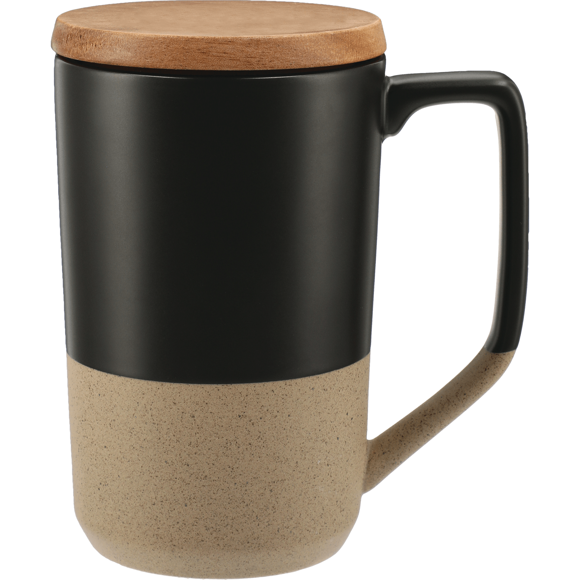 LEEDS 1626-35 - Tahoe Tea & Coffee Ceramic Mug with Wood Lid 16oz