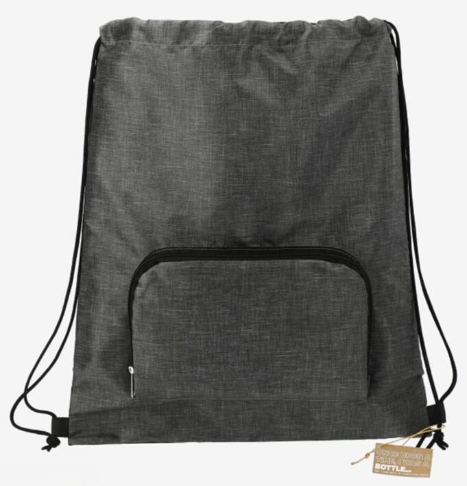 LEEDS 3005-43 - Ash Recycled Packable Drawstring Bag