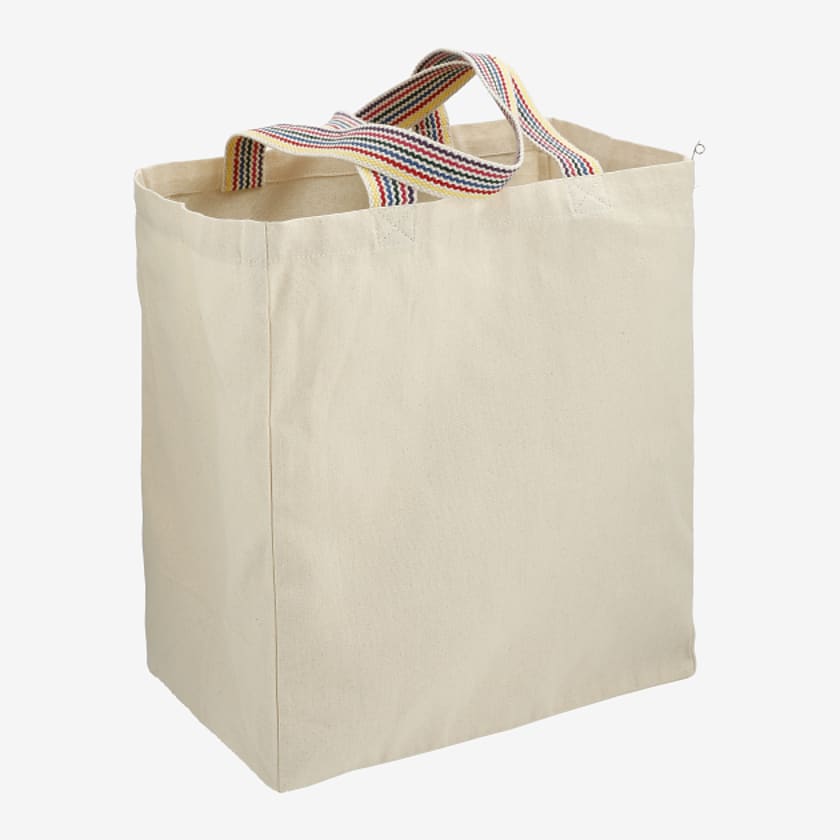 LEEDS 7901-03 - Rainbow Recycled 8oz Cotton Grocery Tote