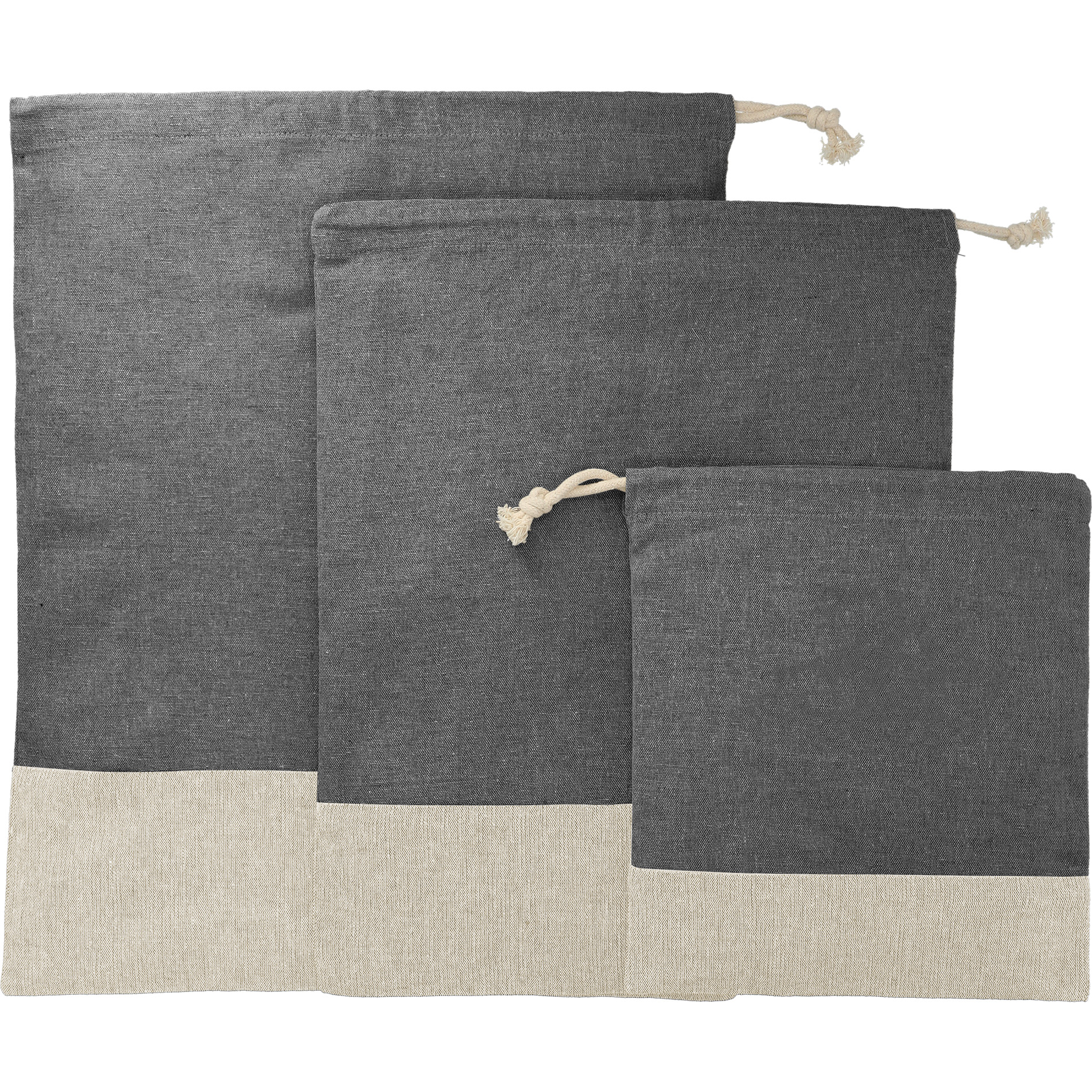 LEEDS 8700-02 - Split Recycled 3pc Travel Pouch Set