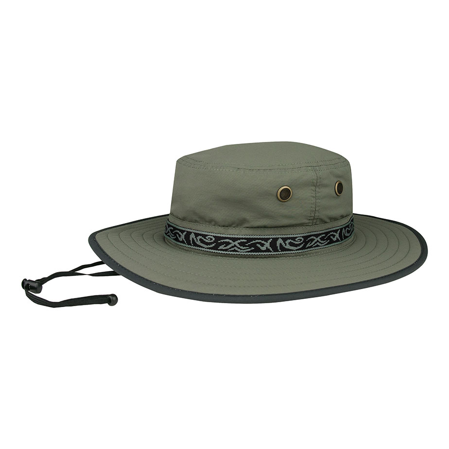 Mega Cap J7265 - Taslon UV Sun Hat with Jacquard Ribbon