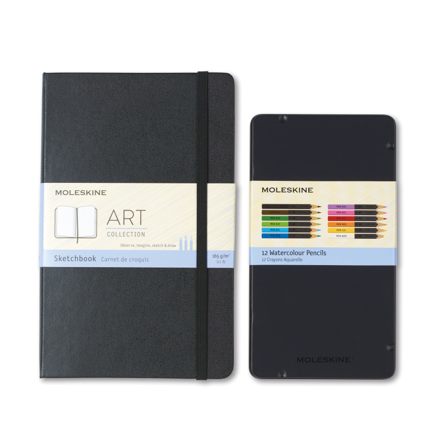 Moleskine 100925 - Coloring Kit - Sketchbook and Watercolor Pencils