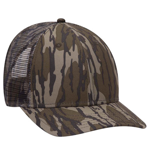 OTTO CAP 171-1292 - Mossy Oak Camouflage Superior Polyester Twill 6 Panel Low Profile Mesh Back Baseball Cap