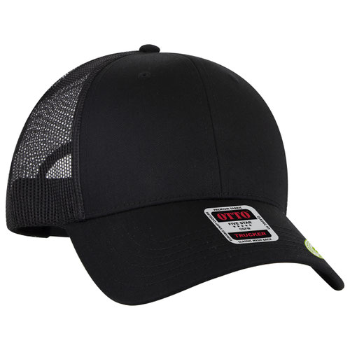 OTTO Cap 83-4 - 6 Panel Low Profile Recycled Mesh Back Trucker Hat
