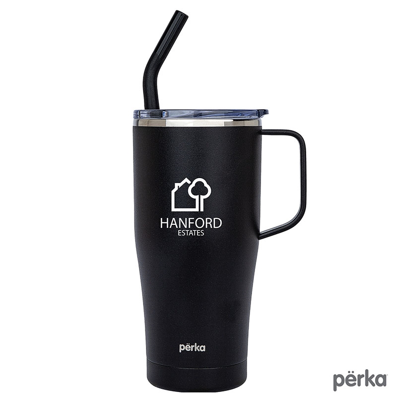 Perka® KM8412 - Clayton 20 oz. Double Wall, Stainless Steel Travel Mug