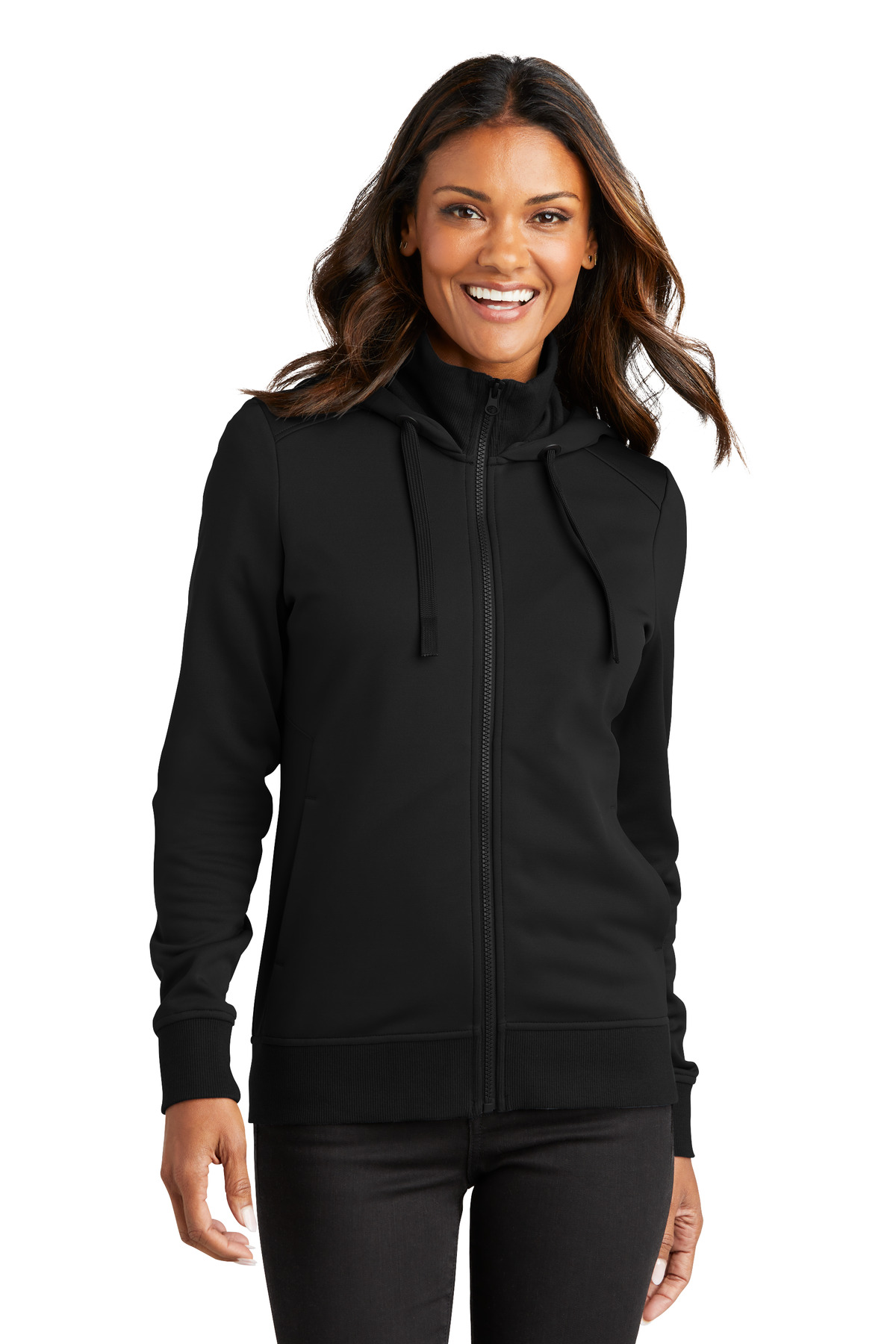 Port Authority® L814 - Ladies Smooth Fleece Hooded Jacket