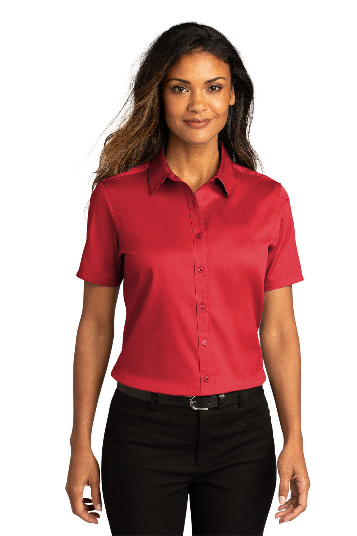 Port Authority® LW809 - Ladies Short Sleeve SuperPro™ React™ Twill Shirt