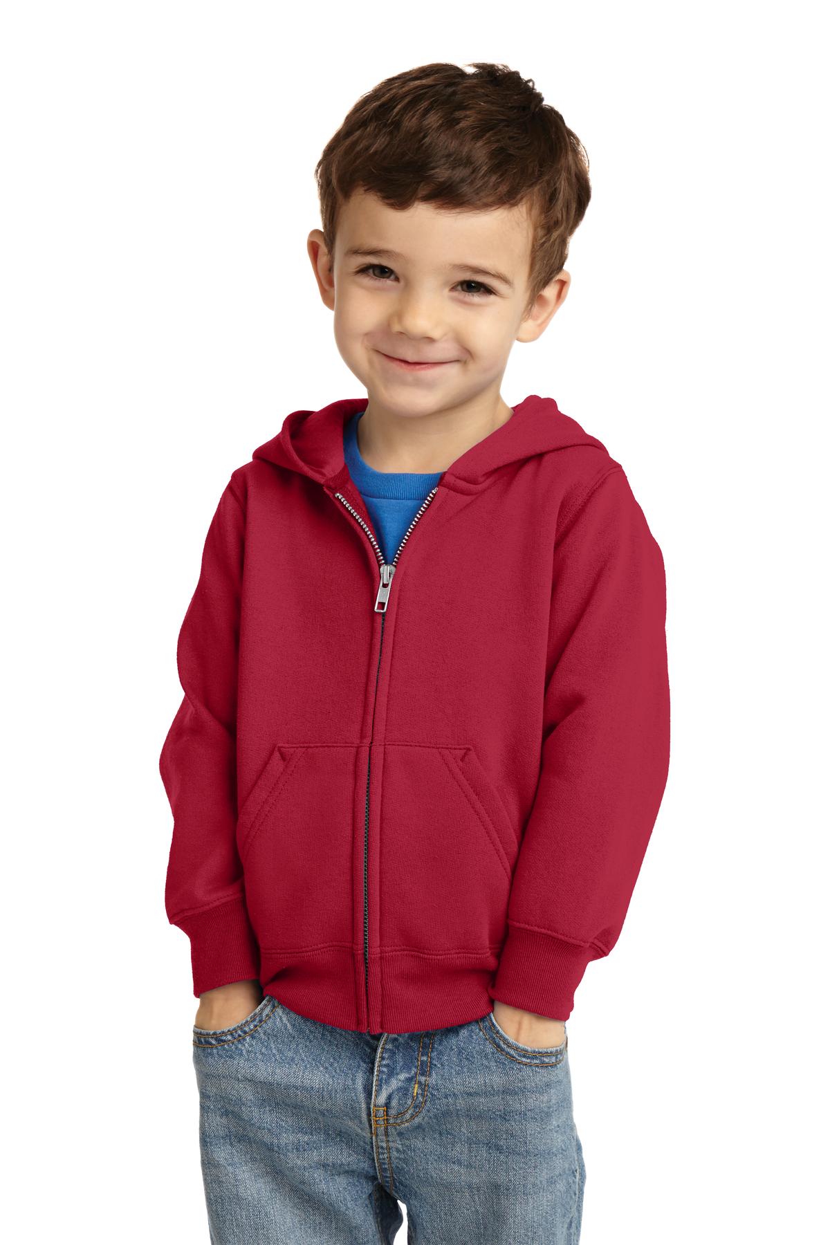 Port & Company® CAR78TZH - Toddler Core Fleece Full-Zip Hooded Sweatshirt