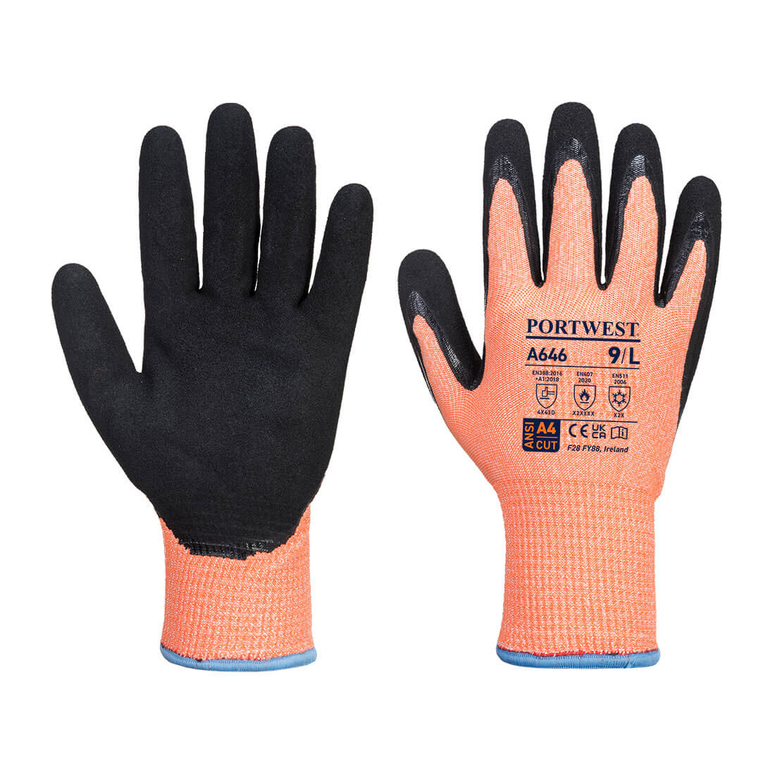 Portwest A646 - Vis-Tex Winter HR Cut Glove Nitrile