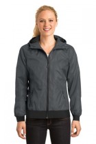 Sport-Tek® LST53 - Ladies Embossed Hooded Wind Jacket