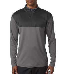 UltraClub 8233 - Adult Cool Dry Sport Color Block Quarter Zip Pullover