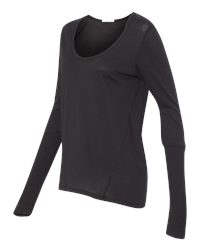 Alternative 12528 - Women's Satin Jersey Scoopneck Long Sleeve T Shirt