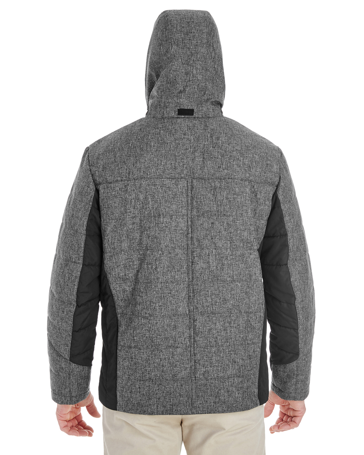 Devon & Jones DG710 - Men's Midtown Insulated Fabric-Block Jacket with Crosshatch Melange