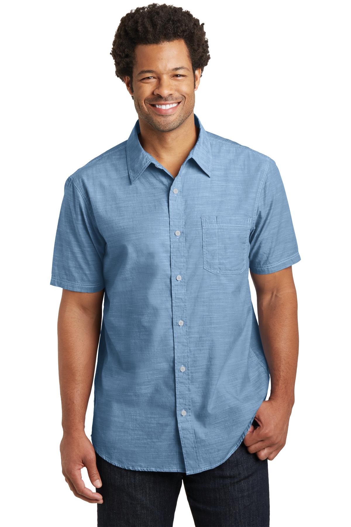 District Made® DM3810 - Mens Short Sleeve Washed Woven Shirt