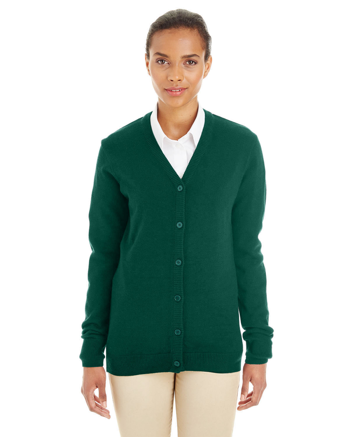 Harriton M425W - Ladies' Pilbloc™ V-Neck Button Cardigan Sweater