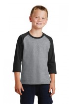Port & Company® PC55YRS - Youth 50/50 Cotton/Poly 3/4-Sleeve Raglan T-Shirt
