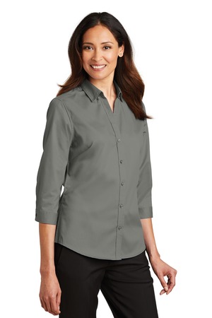 Port Authority® L665-Ladies Three fourth Sleeve SuperPro™ Twill Shirt