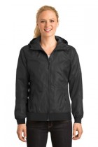 Sport-Tek® LST53 - Ladies Embossed Hooded Wind Jacket