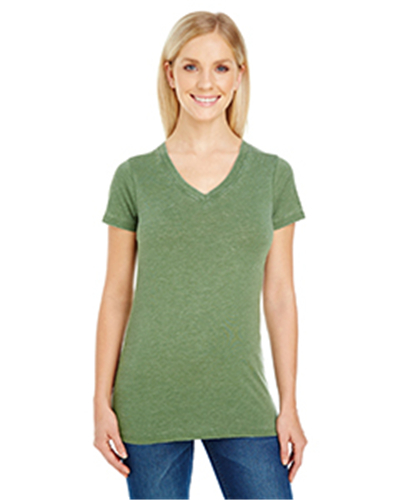 Threadfast Apparel 208B - Ladies' Vintage Dye Short-Sleeve V-Neck T-Shirt