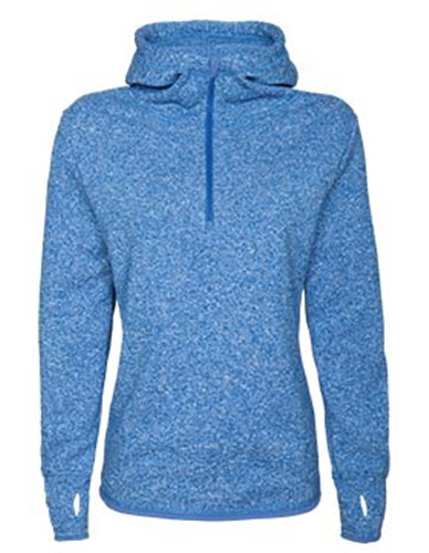 Enza 43079 - Ladies Mocktwist Fleece Quarter Zip Hooded Jacket