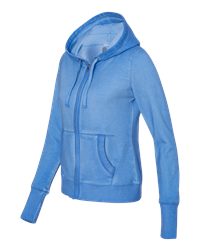 J. America 8665 - Women's Oasis Wash French Terry Hooded Full Zip Sweatshirt
