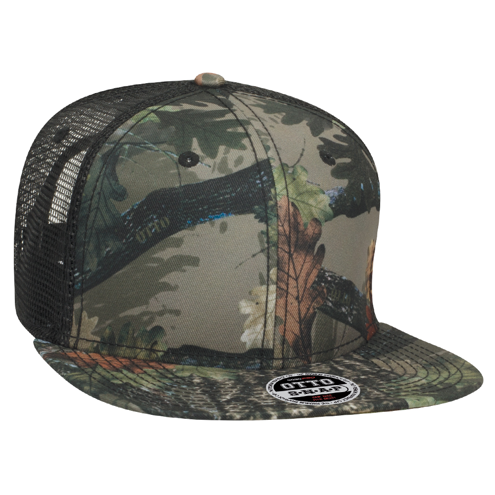 OTTO Cap 153-1208 - Camouflage "OTTO Snap" 6 Panel Mid Profile Square Flat Visor Snapback Hat