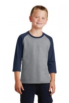 Port & Company® PC55YRS - Youth 50/50 Cotton/Poly 3/4-Sleeve Raglan T-Shirt