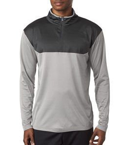 UltraClub 8233 - Adult Cool Dry Sport Color Block Quarter Zip Pullover