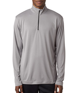 UltraClub 8235 - Adult Striped Quarter Zip Pullover