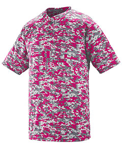Augusta Sportswear 1556 - Youth Polyester Digi Print Two-Button Short-Sleeve Jersey