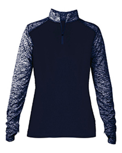 Badger 4198 - Ladies' Blend Colorblock Quarter-Zip Long-Sleeve Pullover