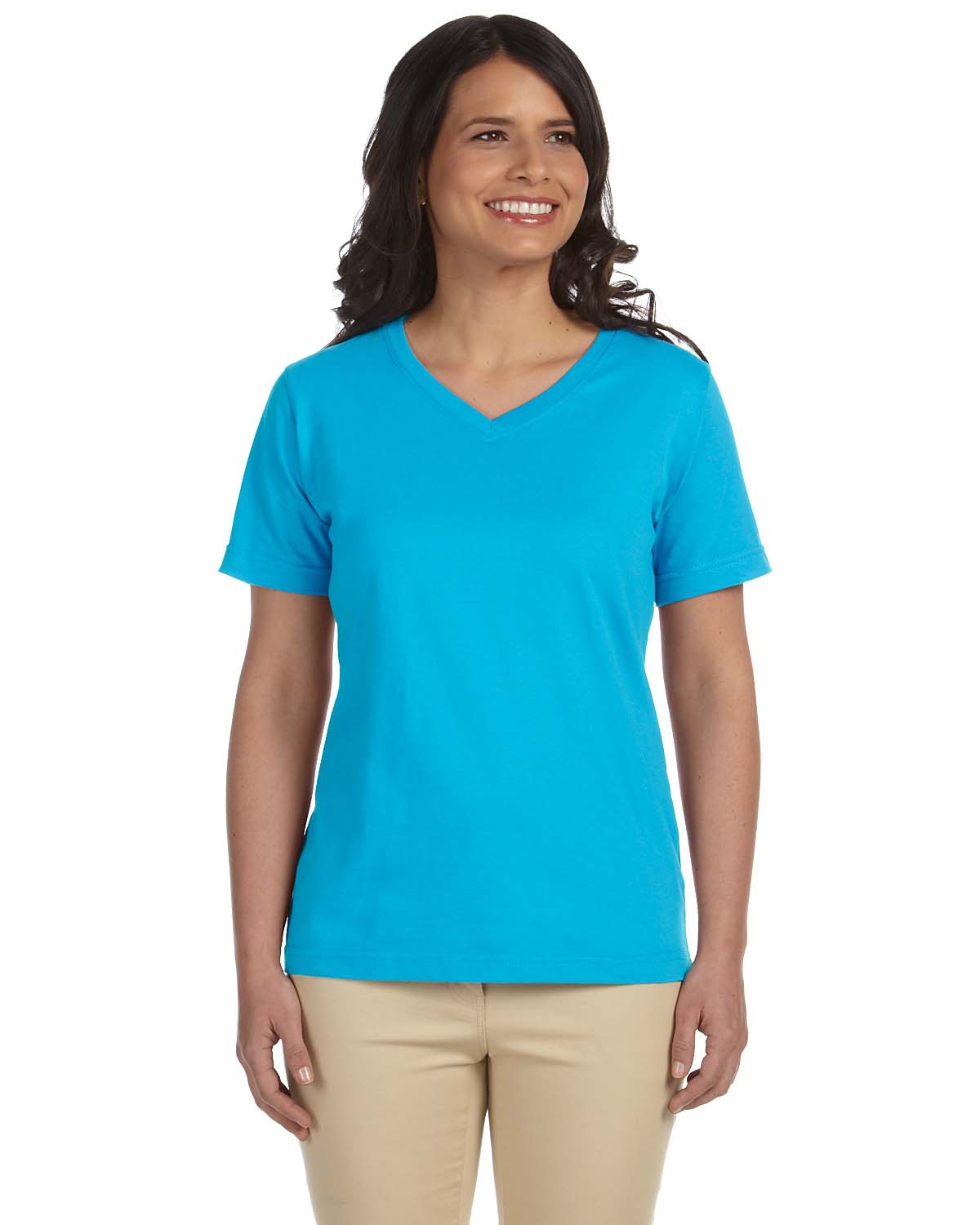 L.A.T Ladies' L-3587 - Combed Ringspun Jersey V-Neck T-Shirt