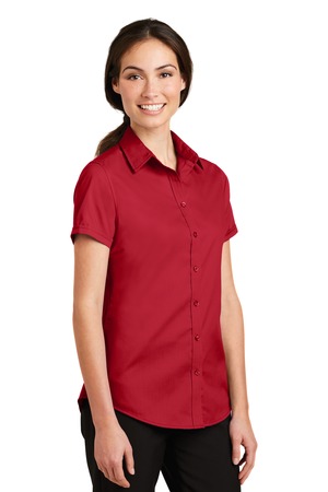 Port Authority® L664-Ladies Short Sleeve SuperPro™ Twill Shirt