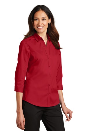 Port Authority® L665-Ladies Three fourth Sleeve SuperPro™ Twill Shirt