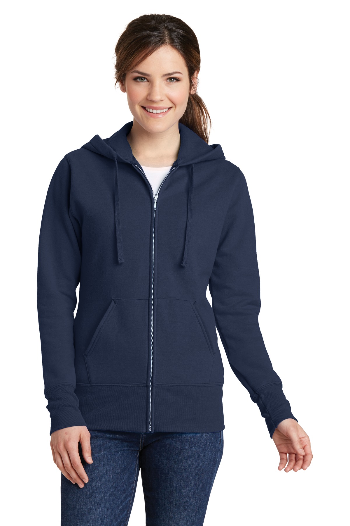 Port & Company LPC78ZH - Ladies Classic Full-Zip Hooded Sweatshirt ...
