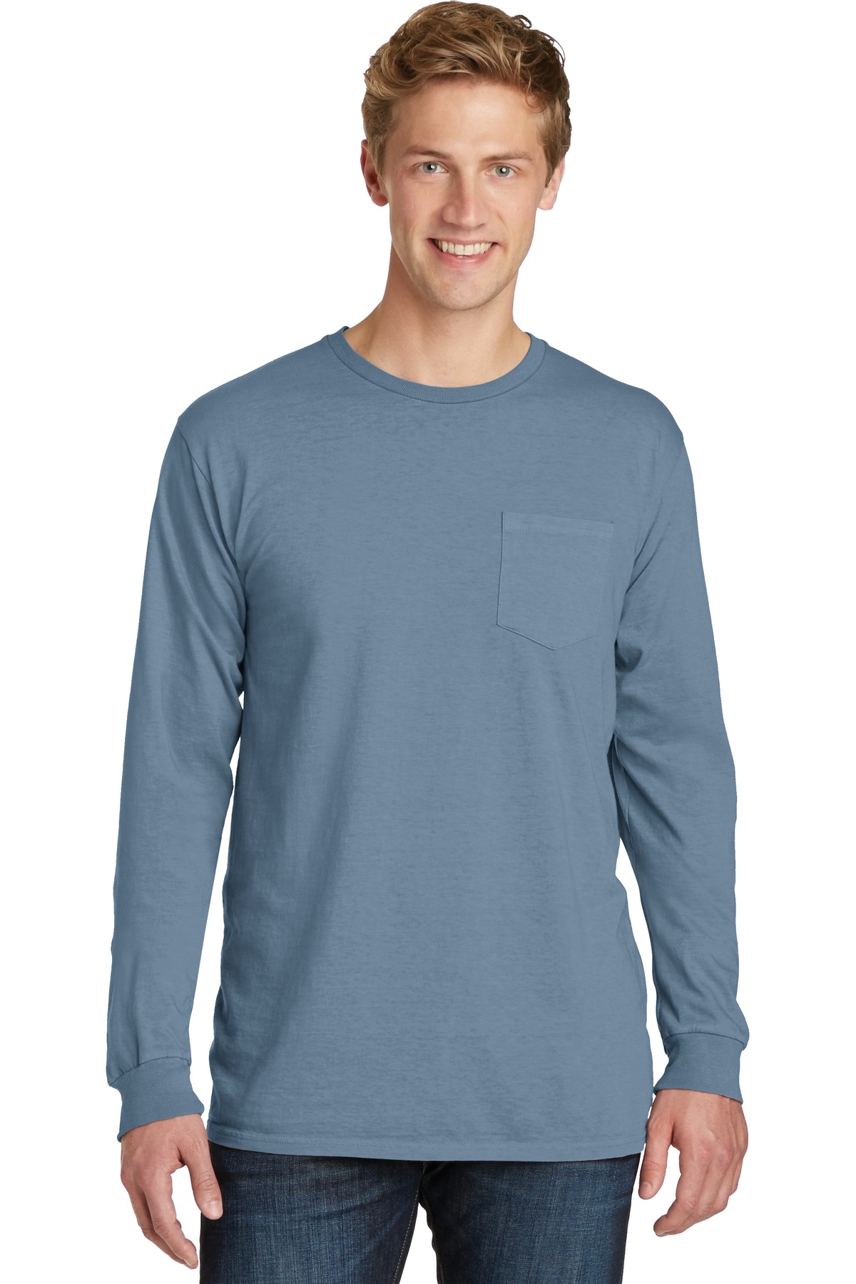 Port & Company  PC099LSP - Essential Pigment-Dyed Long Sleeve Pocket Tee