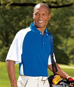 8446 UltraClub Adult Cool & Dry Two-Tone Stain-Release Performance Polo 