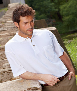 8534 UltraClub Adult Classic Pique Polo with Pocket