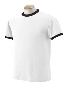 Jerzees 56R  5.6 oz., 50/50 Contrast Ringer T-Shirt