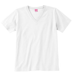 L.A.T Women's Ringspun V-Neck T-Shirt -3587