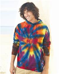 Dyenomite 155TD Rainbow Multi-Color Cut-Spiral Hooded Sweatshirt
