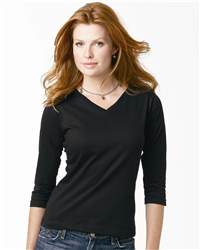 L.A.T Sportswear 3577 Ladies' V-neck T with 3/4 Sleeves