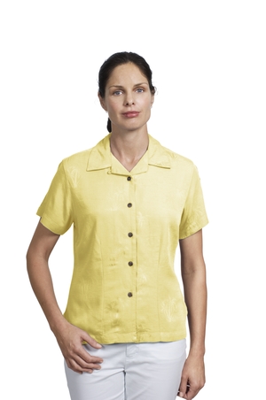 Port Authority® L532 Ladies Palm Tree Jacquard Camp Shirt